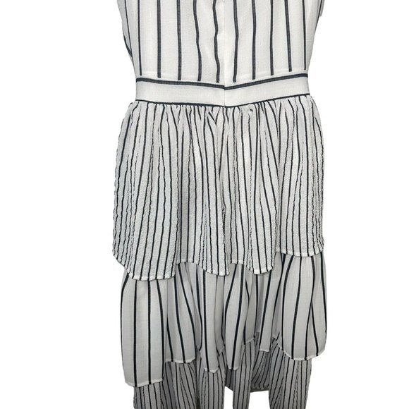 JUST ME Women's Size Small Black and Maxi Striped Tiered Maxi Dress … - Picture 14 of 16